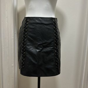 Black Faux Leather Skirt